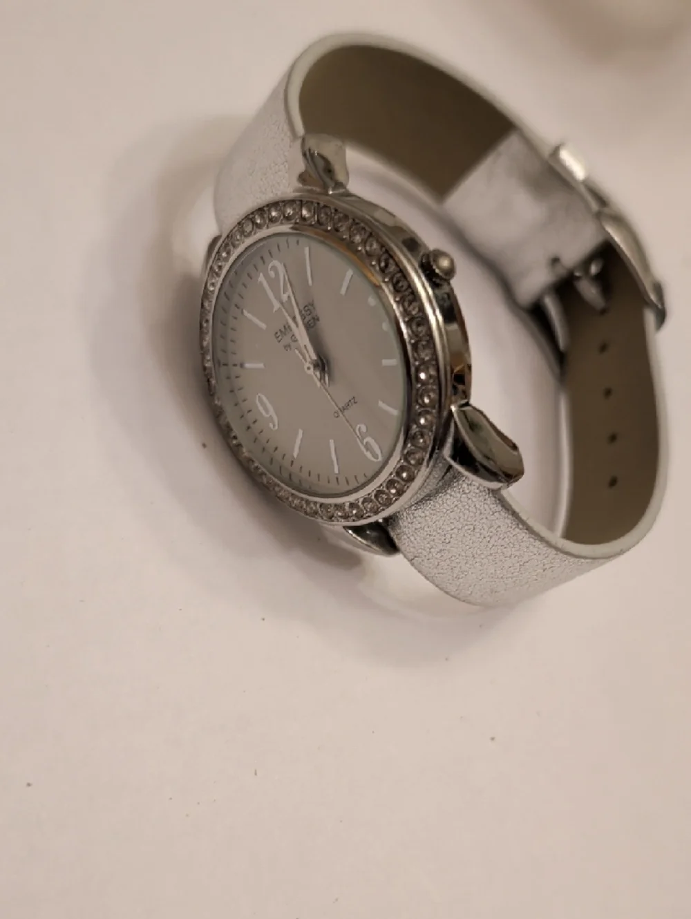 Embassy by Gruen Silver Crystal-Trim Women's Watch